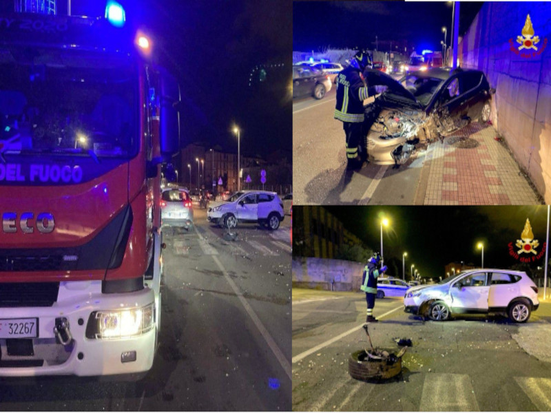 Cagliari, ennesimo pauroso incidente: 3 auto distrutte e un ferito in via Sulcis
