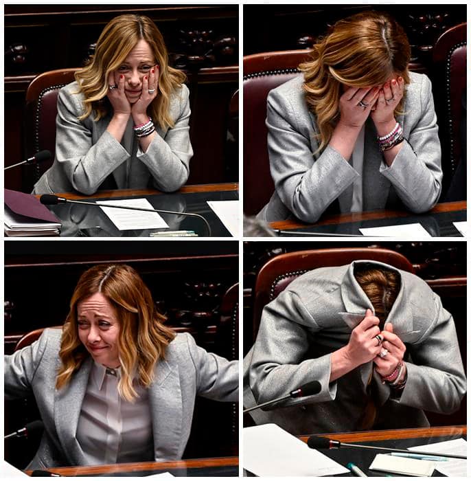 Giorgia Meloni col cappotto in faccia alla Camera, l’immagine fa il giro del mondo: “Non volevo destare ansietà”