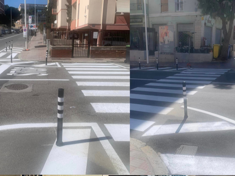Cagliari, dopo incidenti e sangue spuntano i paletti per evitare schianti tra via Curie e via Corsica