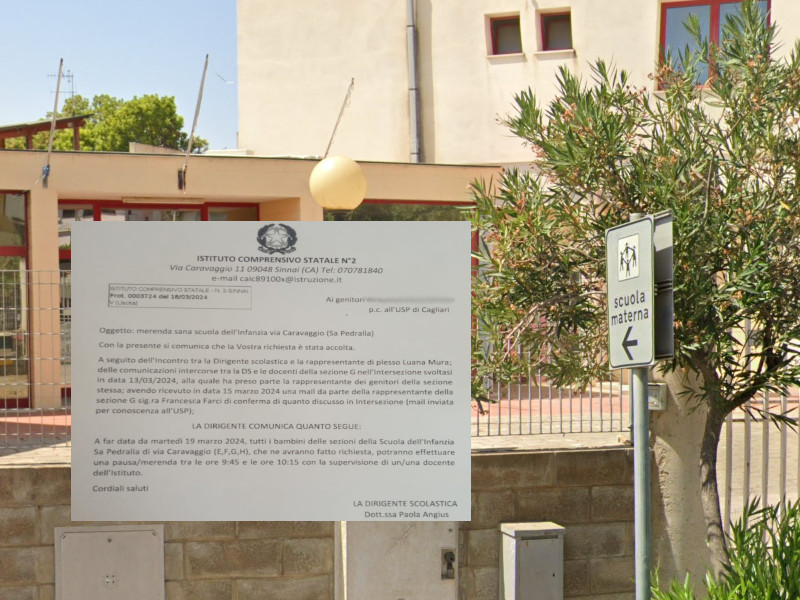 Sinnai, dopo la protesta ok alla ricreazione nella scuola materna: “Tutti i bimbi potranno mangiare”