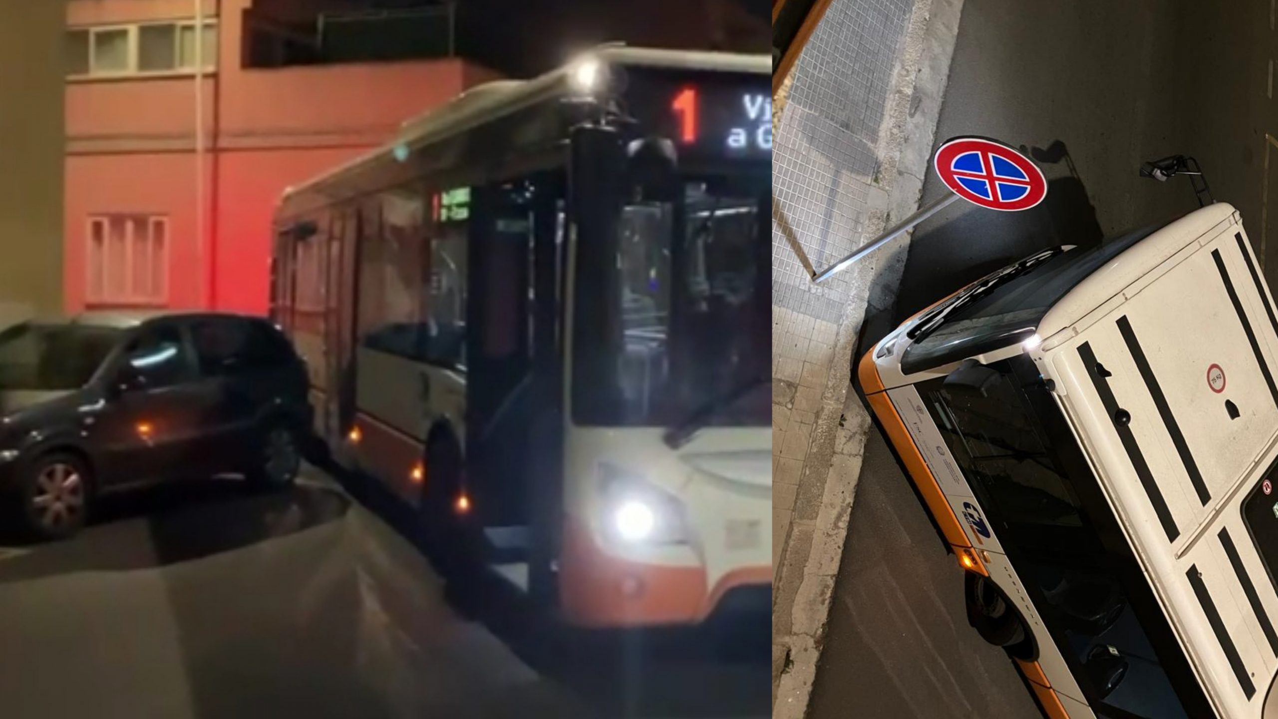 Cagliari, sosta selvaggia a Pirri: bus del Ctm incastrato in mezzo alla carreggiata