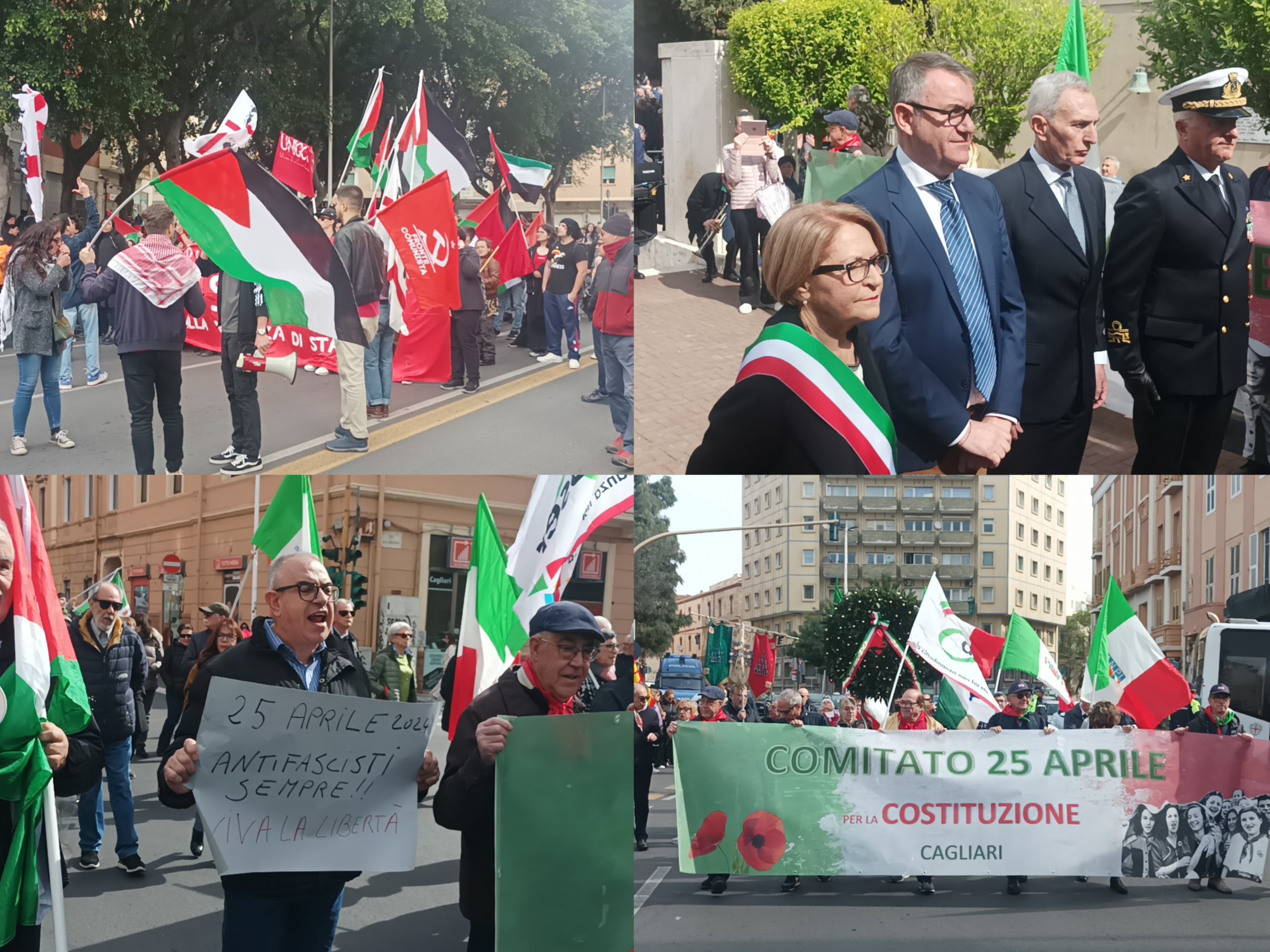25 aprile, oltre 10mila in corteo a Cagliari: “Siamo tutti antifascisti, basta guerre e Palestina libera”