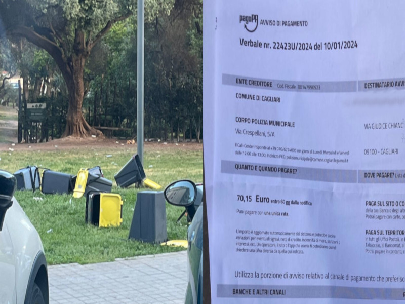 Cagliari, mastello dell’umido scomparso e multa assicurata: “Ma il vento l’ha portato chissà dove”