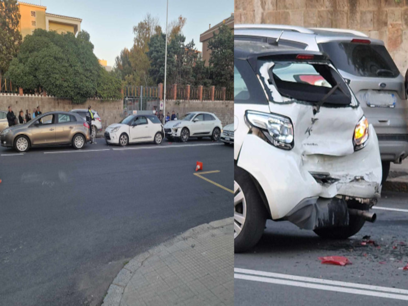 Cagliari, tamponamento a catena a Pirri: tra le 4 auto coinvolte anche una Porsche 