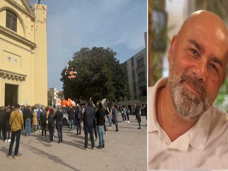 Quartu, palloncini con i colori della basilica per l’addio al diacono Roberto Massa: “Ora sei accanto a Dio”