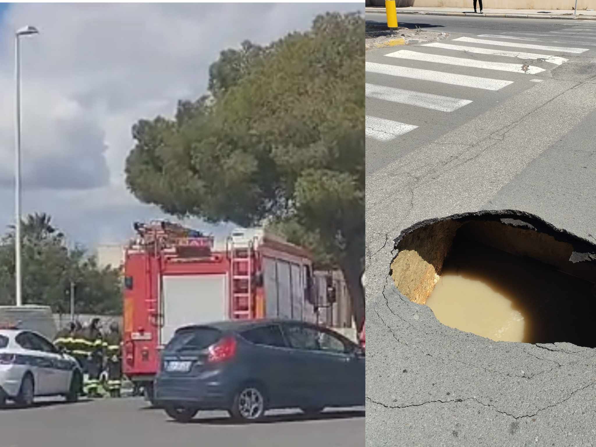 Cagliari città delle voragini, ennesimo super buco tra via Brotzu e Dessy Deliperi: fatale una perdita idrica
