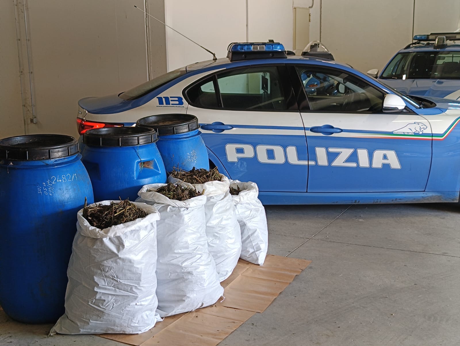 Blitz nelle campagne di Orosei, trovati venti kg di marijuana nascosti in tre bidoni