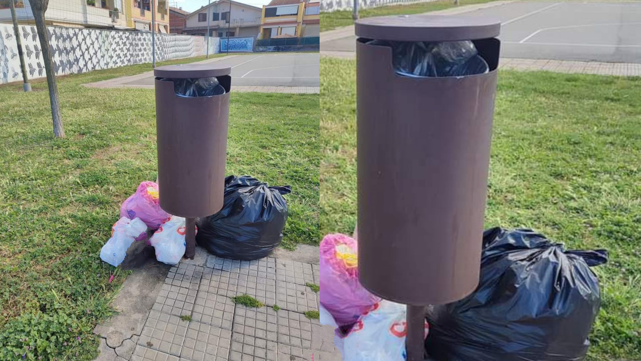 Assemini, cestini pubblici scambiati per raccoglitori dei rifiuti domestici