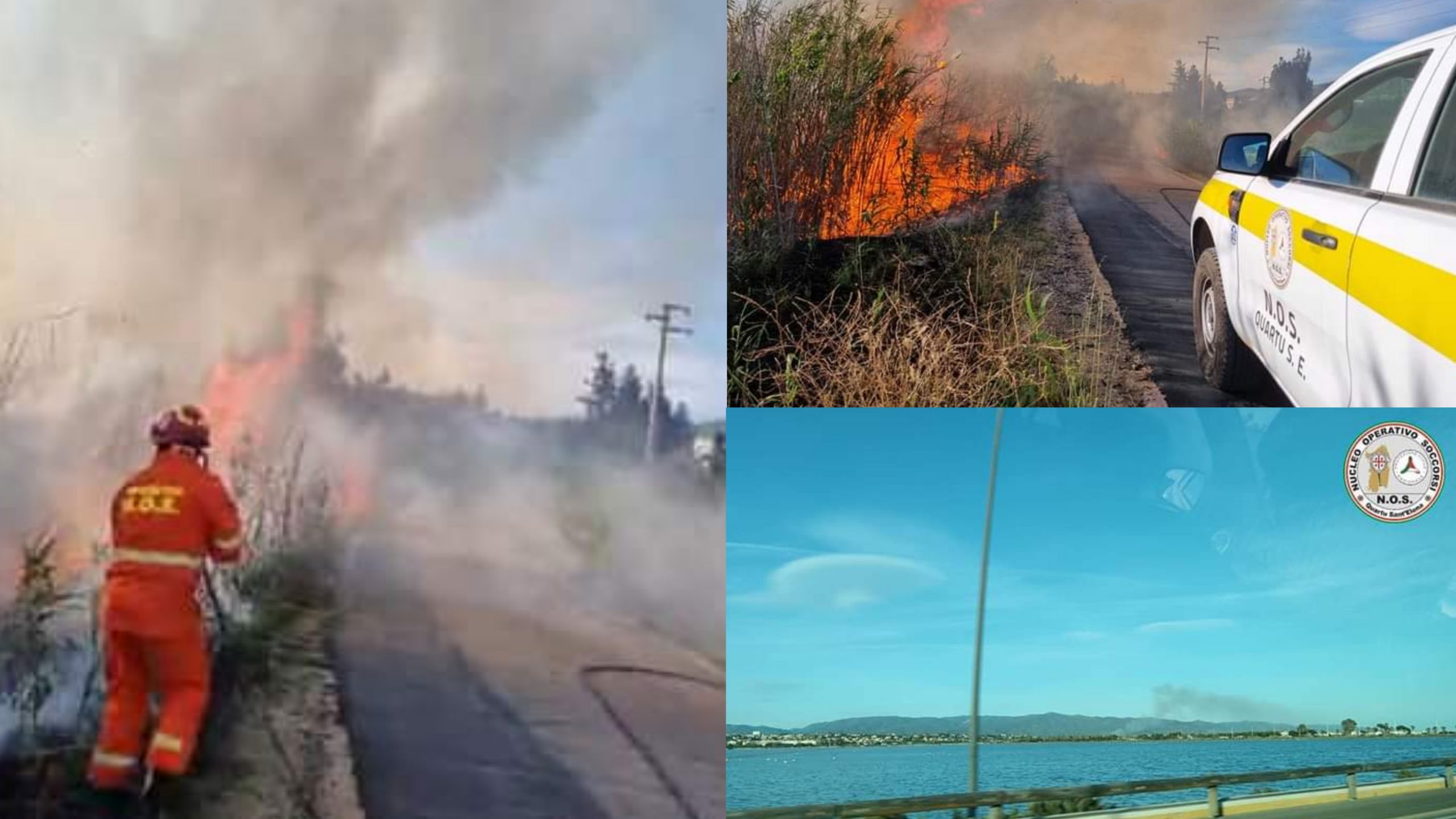 A Quartu fiamme e paura: decine di persone fuori casa per un grosso incendio