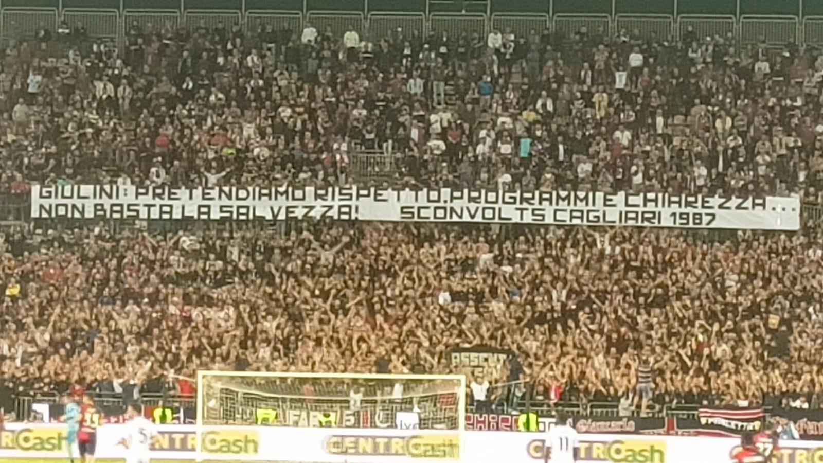 Giulini fischiato e contestato allo stadio, gli Sconvolts: “Non basta la salvezza, pretendiamo rispetto e chiarezza”