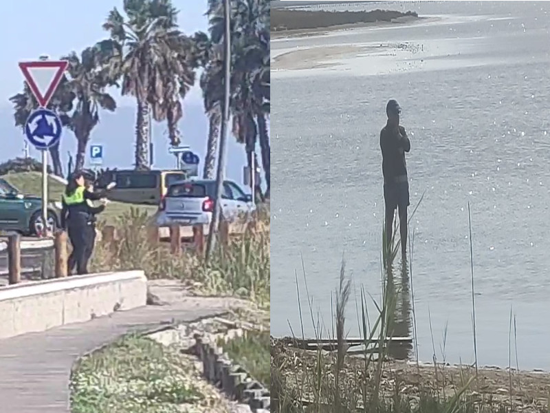 Quartu, entra vestito e si fa una passeggiata nelle saline: “pediluvio” interrotto dalle segnalazioni dei passanti