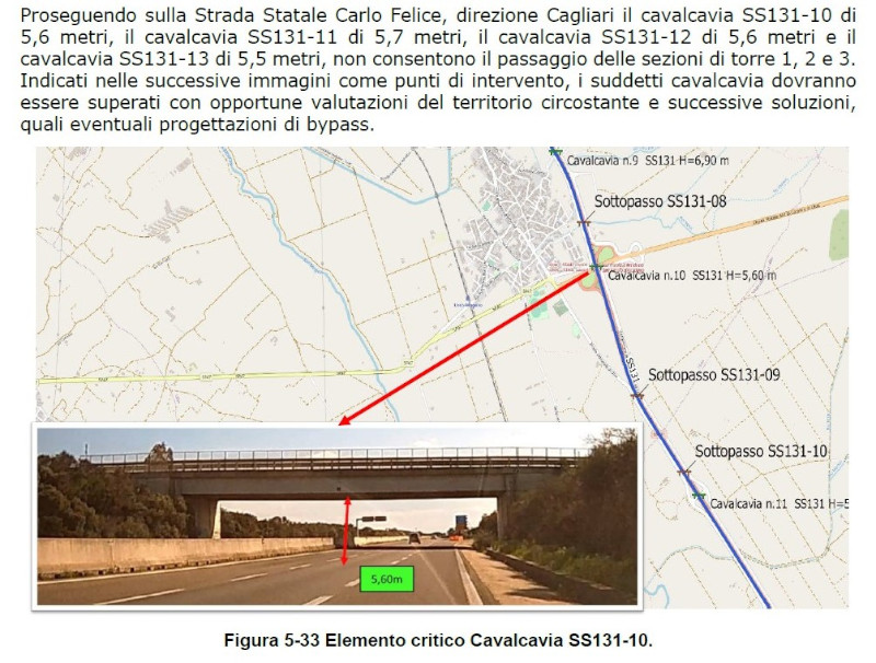 Eolico in Sardegna, le maxi pale non passano sotto i cavalcavia: “Per portarle sventreranno le nostre terre”
