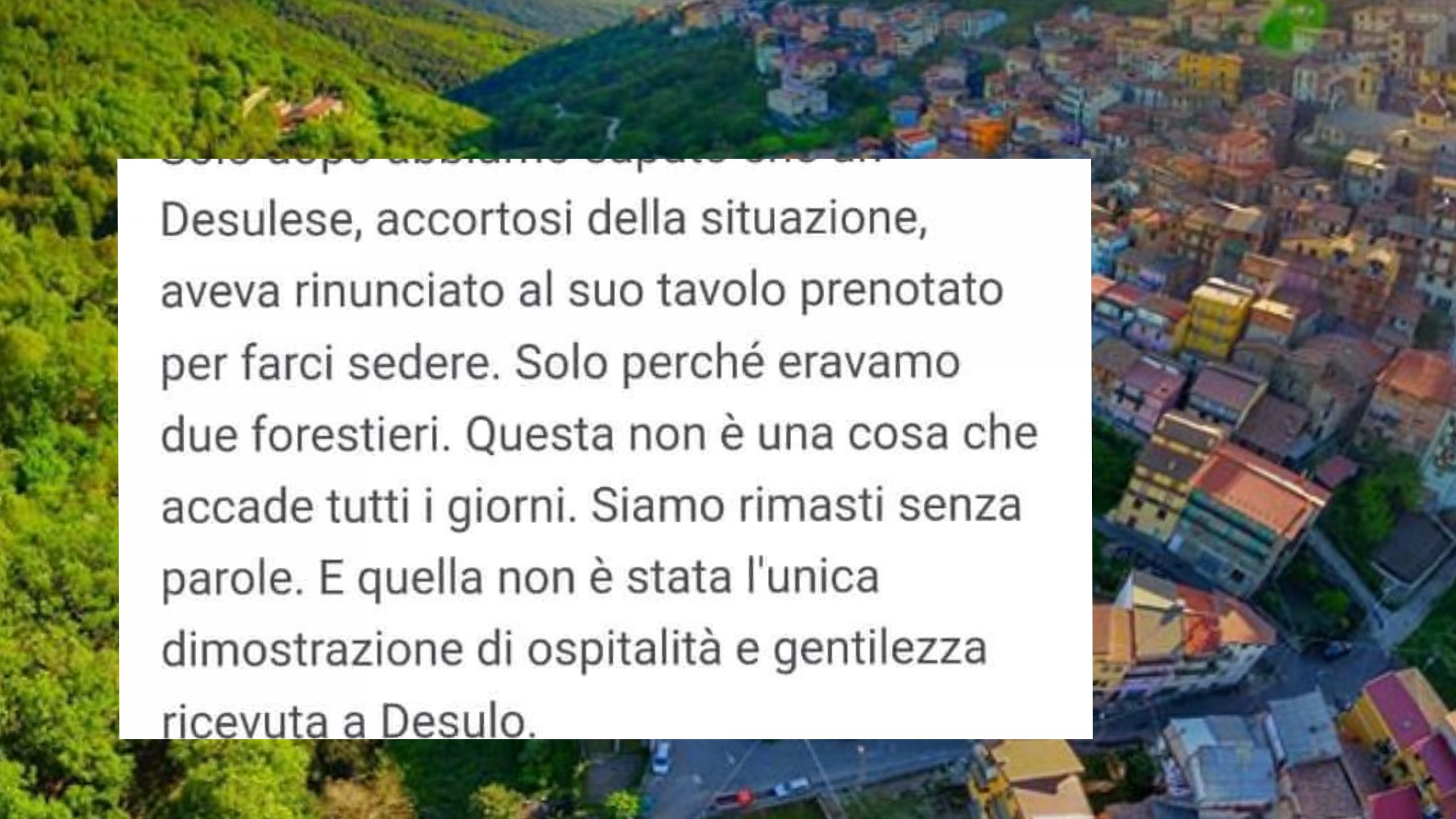 Sardegna ospitale, a Desulo arriva un ringraziamento speciale