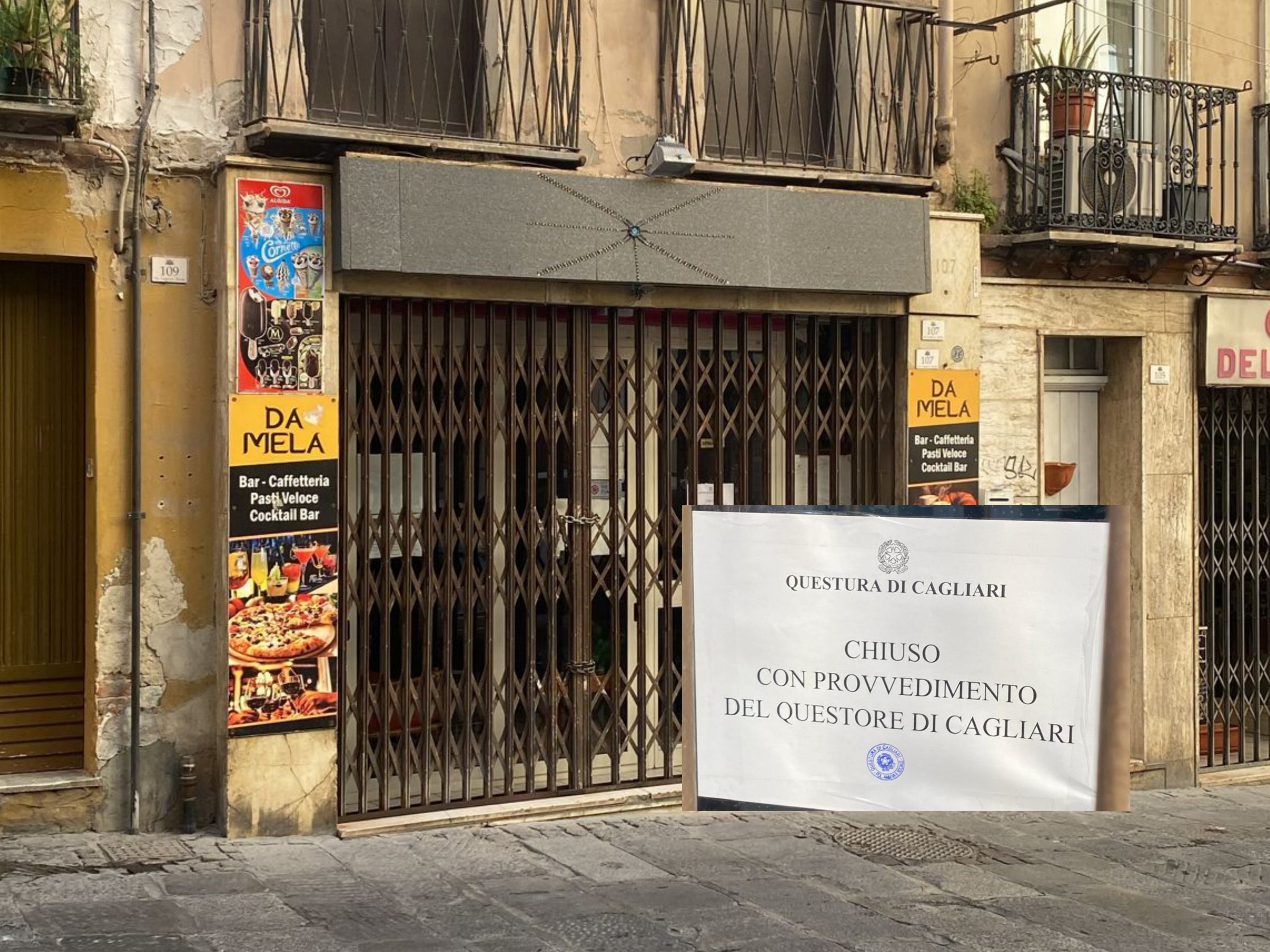 Alcol senza limiti a minorenni nel caos dei weekend a Cagliari, il questore chiude Da Mela per 15 giorni 