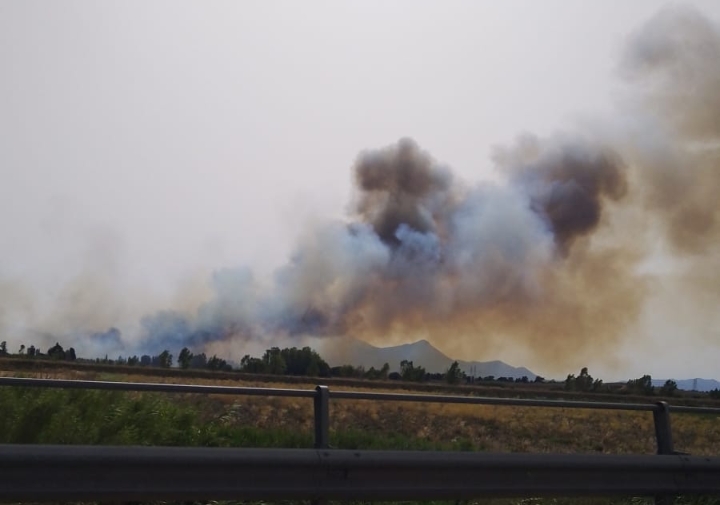 Vasti incendi a Samassi, Villacidro e San Gavino: pomeriggio di fuoco nelle campagne del Campidano