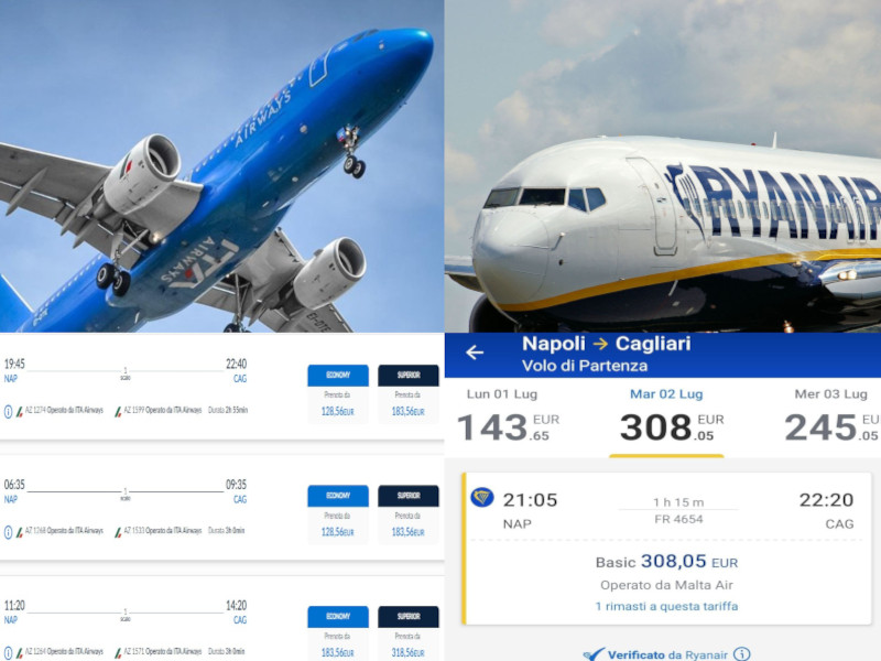 Aerei, con l’estate decollano i prezzi choc per la Sardegna: “Da 118 a 308 euro da Napoli senza sconti per residenti”