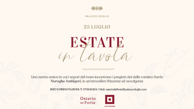 “Estate in Tavola” a Palazzo Doglio: un’esperienza gastronomica da non perdere