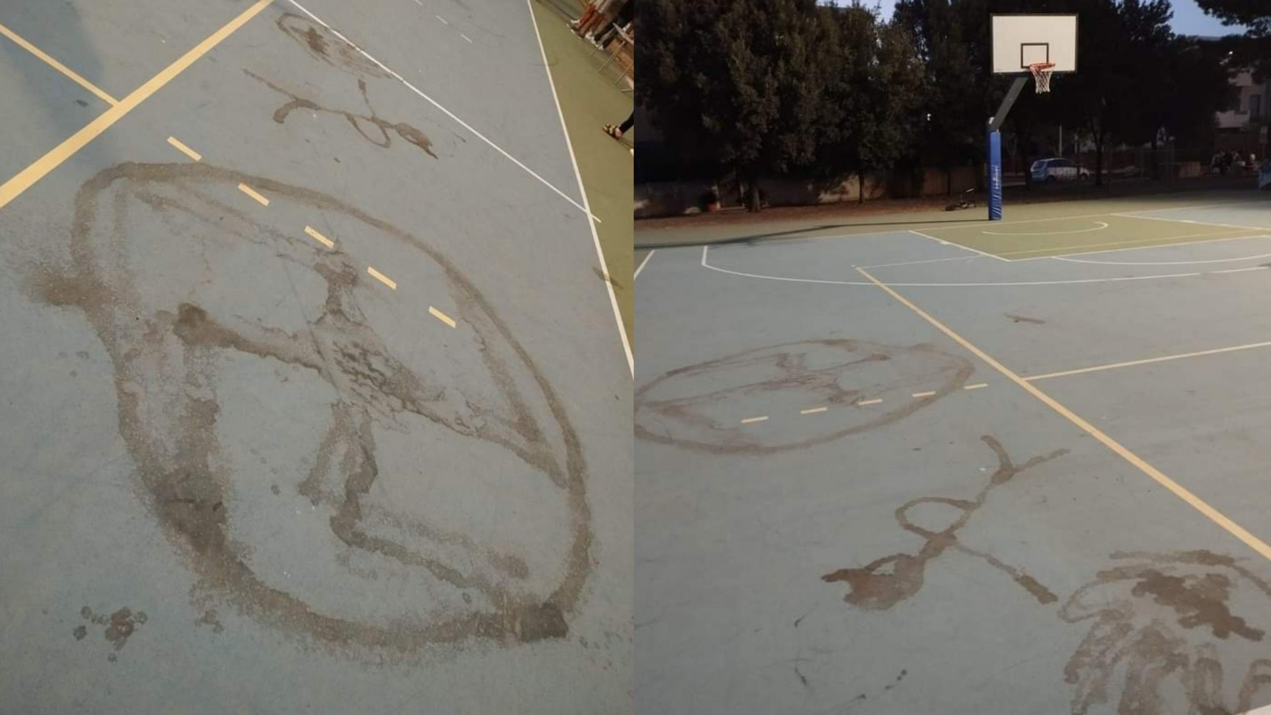 Decimomannu, una svastica disegnata nel campo da basket del parco comunale