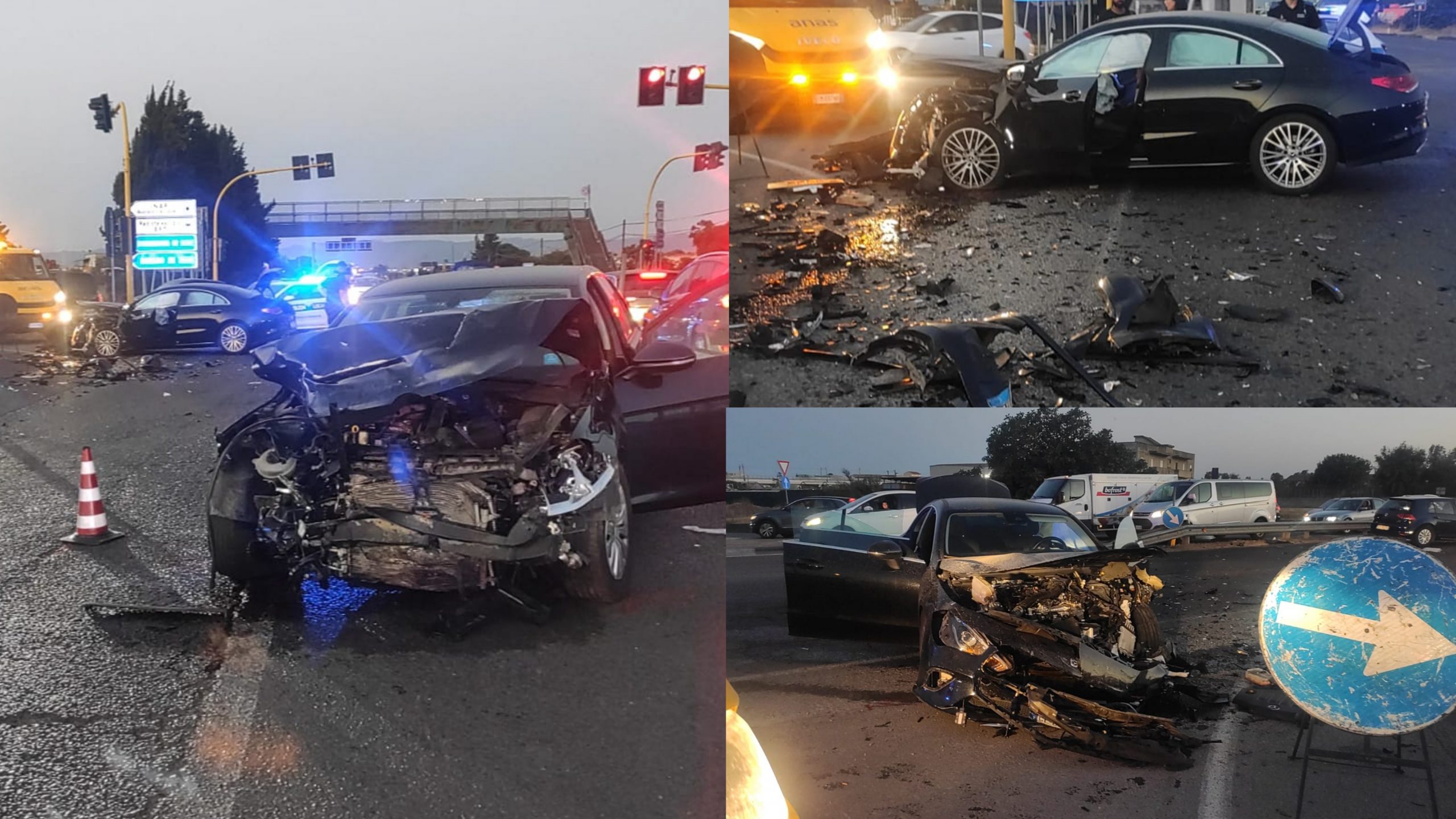 Monserrato, pauroso schianto tra due auto sulla 554: guidatori feriti, uno è in codice rosso