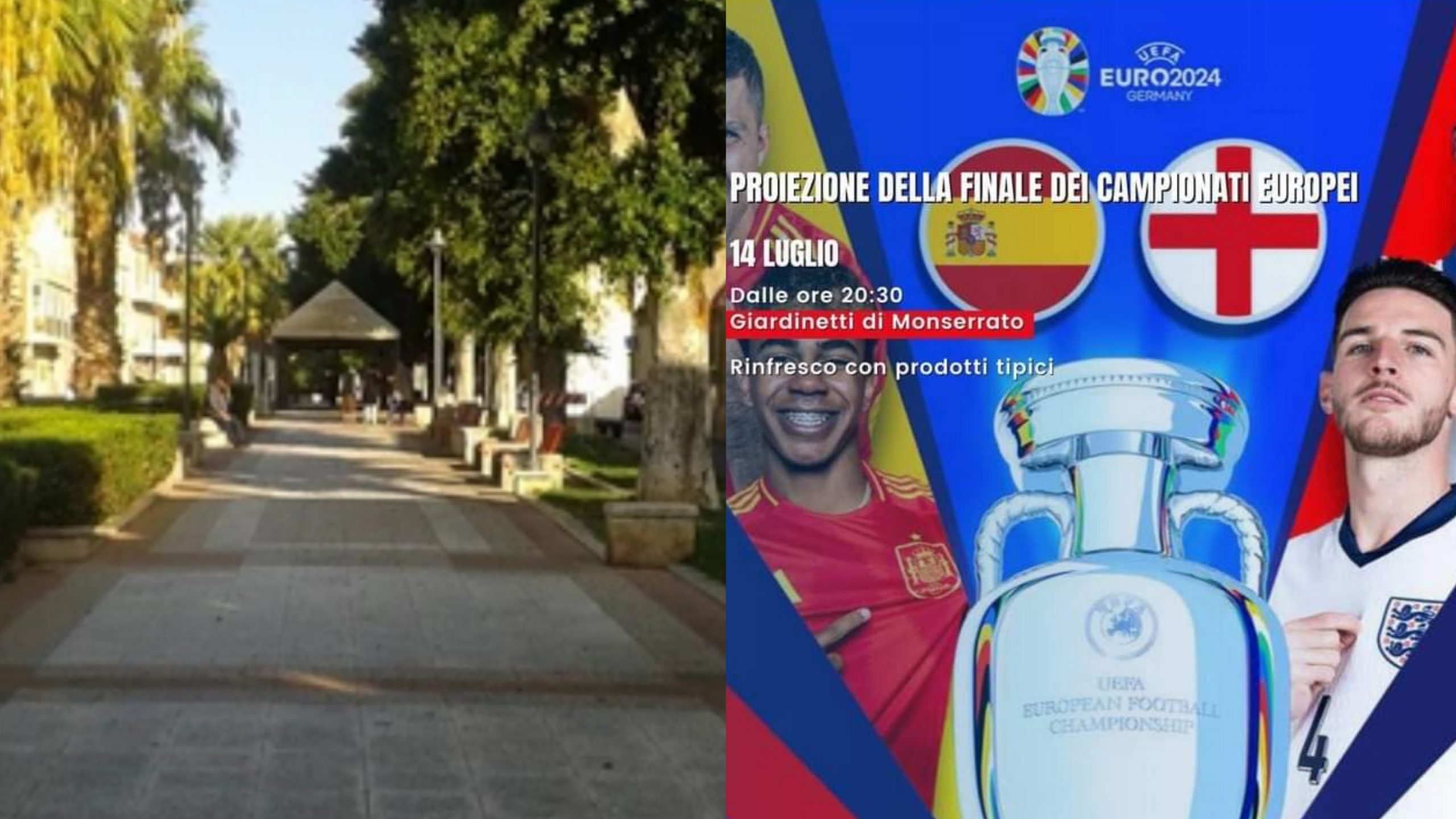 Monserrato, maxischermo e rinfresco per tutti ai giardinetti di via del Redentore