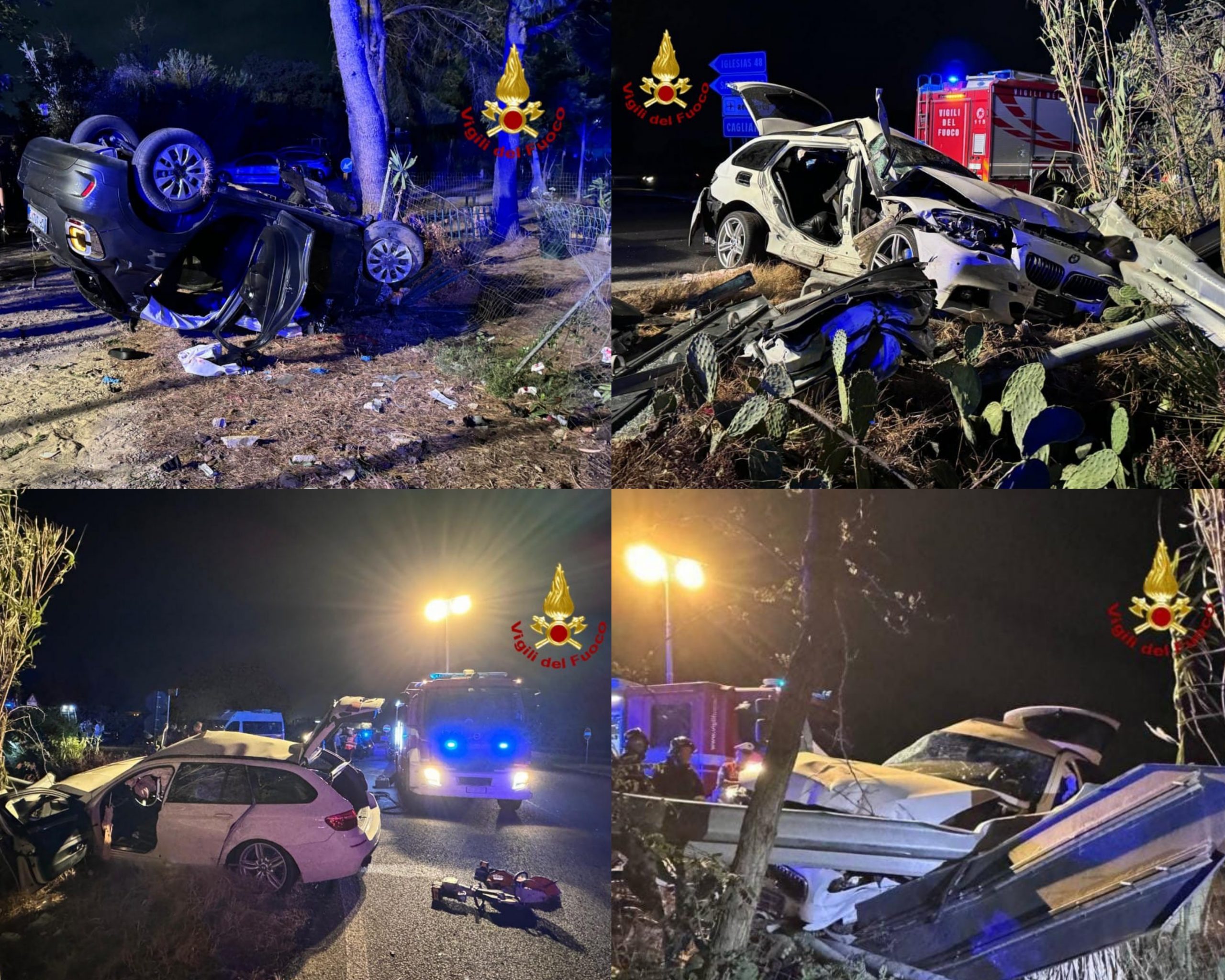 Terribile schianto sulla Statale 130 all’incrocio di Elmas, auto distrutte e 6 feriti: uno è grave