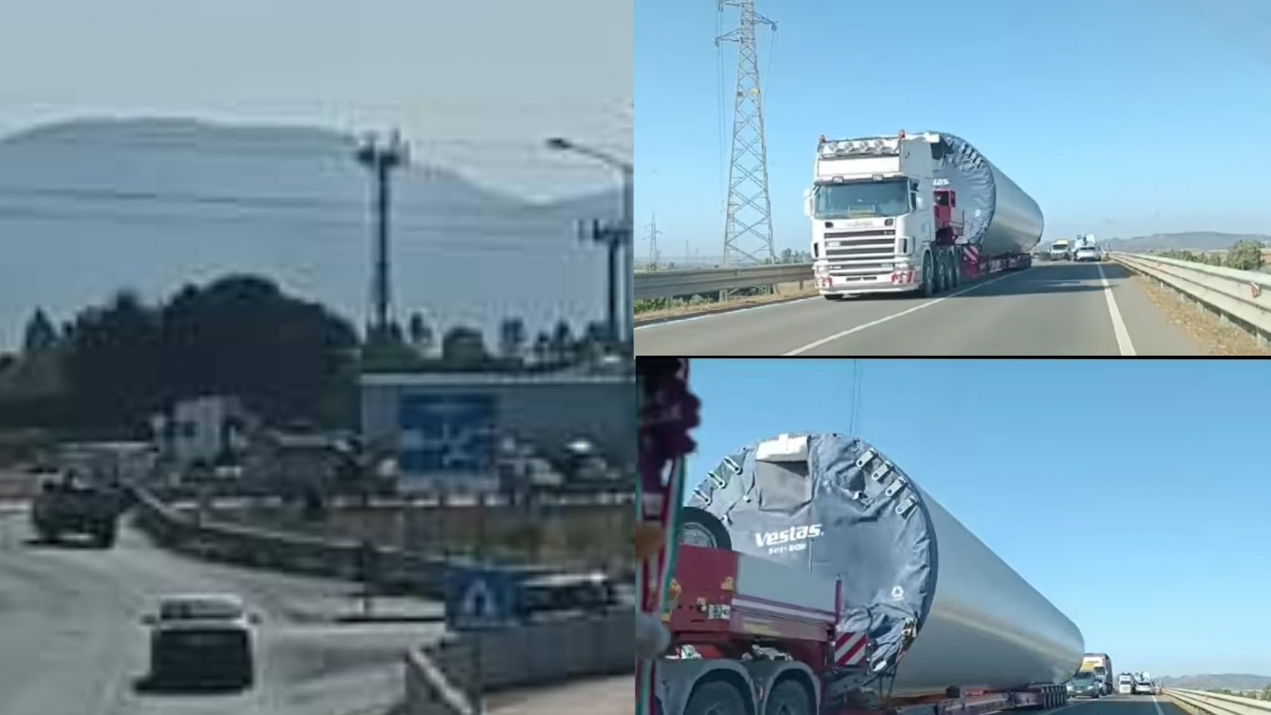 Samassi, corteo delle pale eoliche in viaggio: lunga coda di tir e automobili