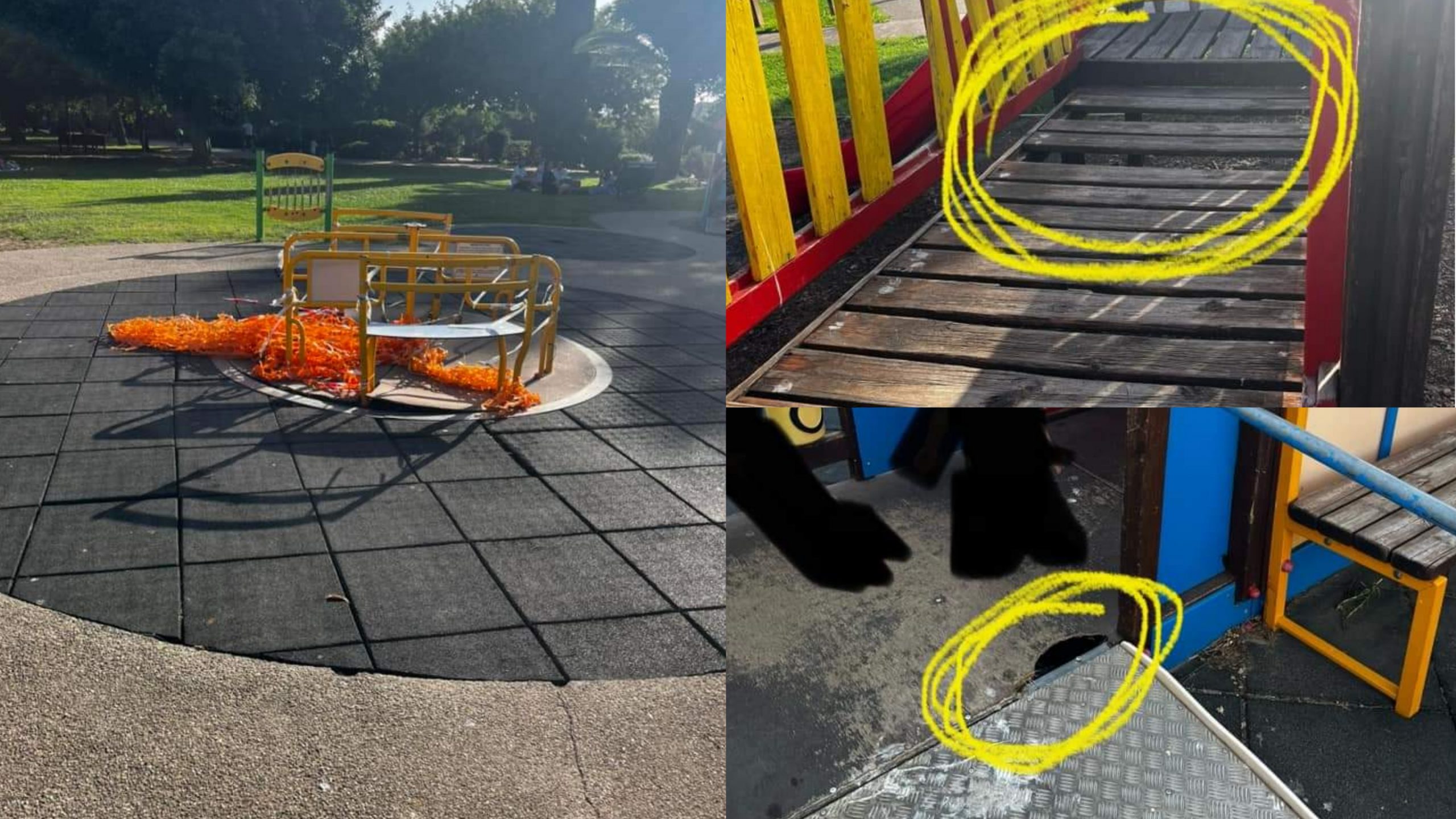 Pirri, a Terramaini i giochi per i bimbi sono rotti e pericolanti