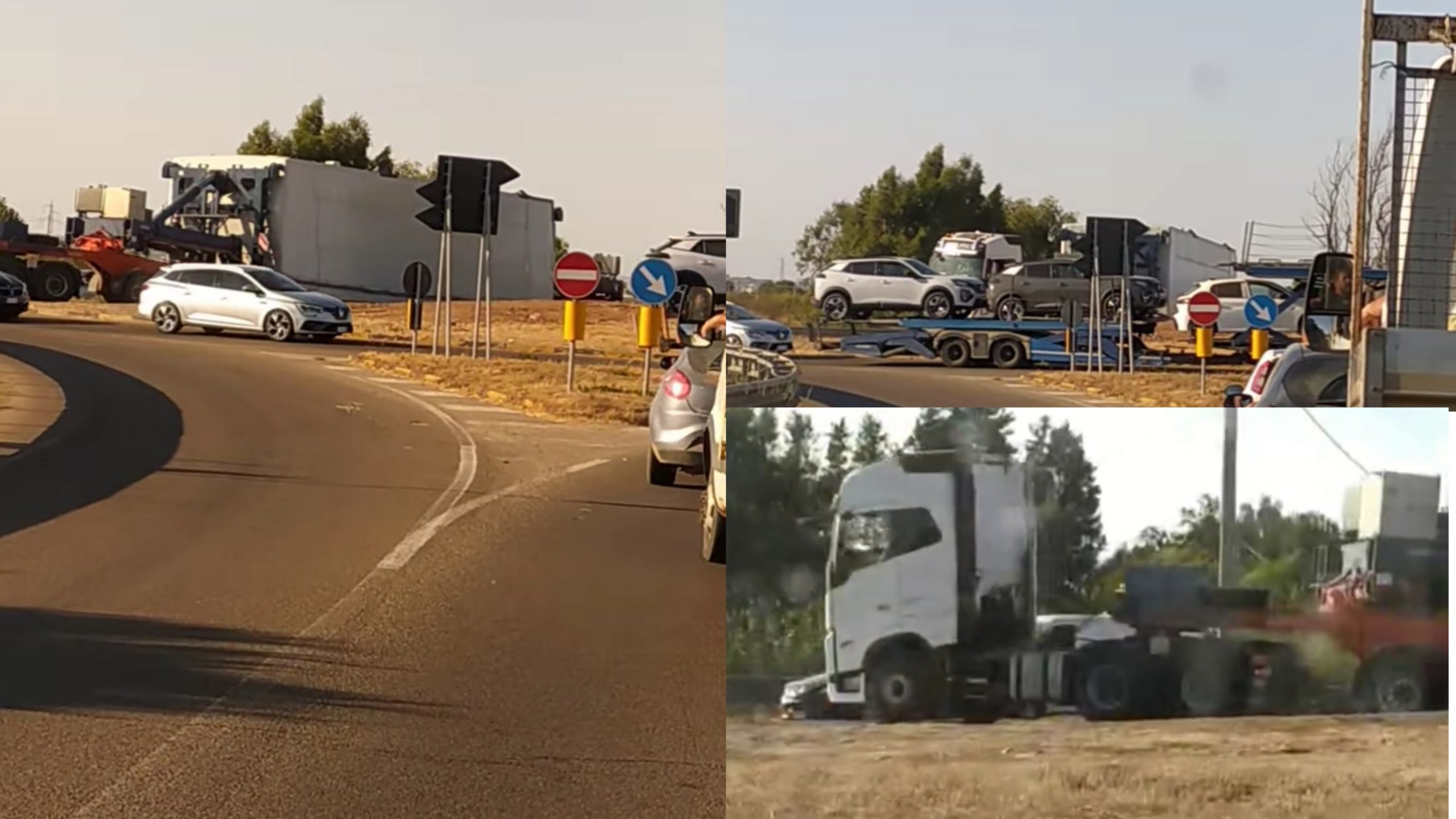 Samassi, caos e disagi sulla strada per il passaggio delle maxi pale