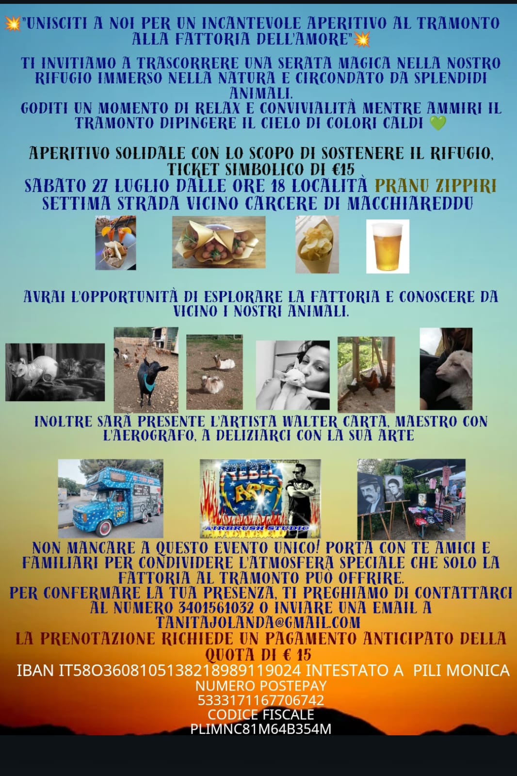 Aperitivo al tramonto per sostenere la “Fattoria dell’Amore”