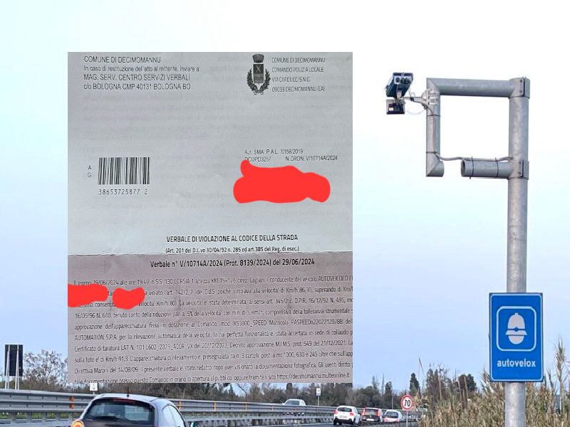 Decimomannu, l’autovelox sulla 130 continua a sfornare multe in piena estate: “Cinquanta euro per un chilometro in più”