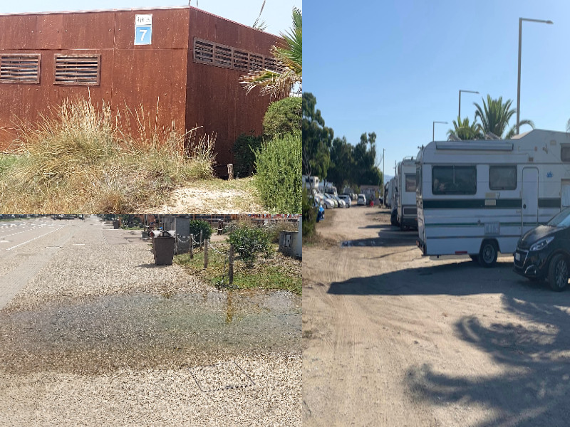Cagliari, bagno ko e tanta acqua sprecata al Poetto: “E nello sterrato troppi camper in sosta abusiva”