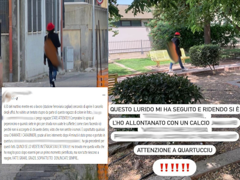 Sos a Cagliari e Quartucciu: “Attenzione a un giovane straniero maniaco, tenta di violentare le donne e si spoglia”