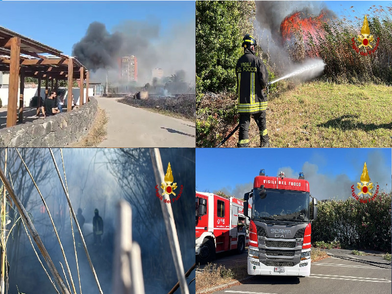 Quartu devastata dagli incendi: mega rogo tra viale Marconi e via Turati, fiamme in via della Musica e via Brigata Sassari