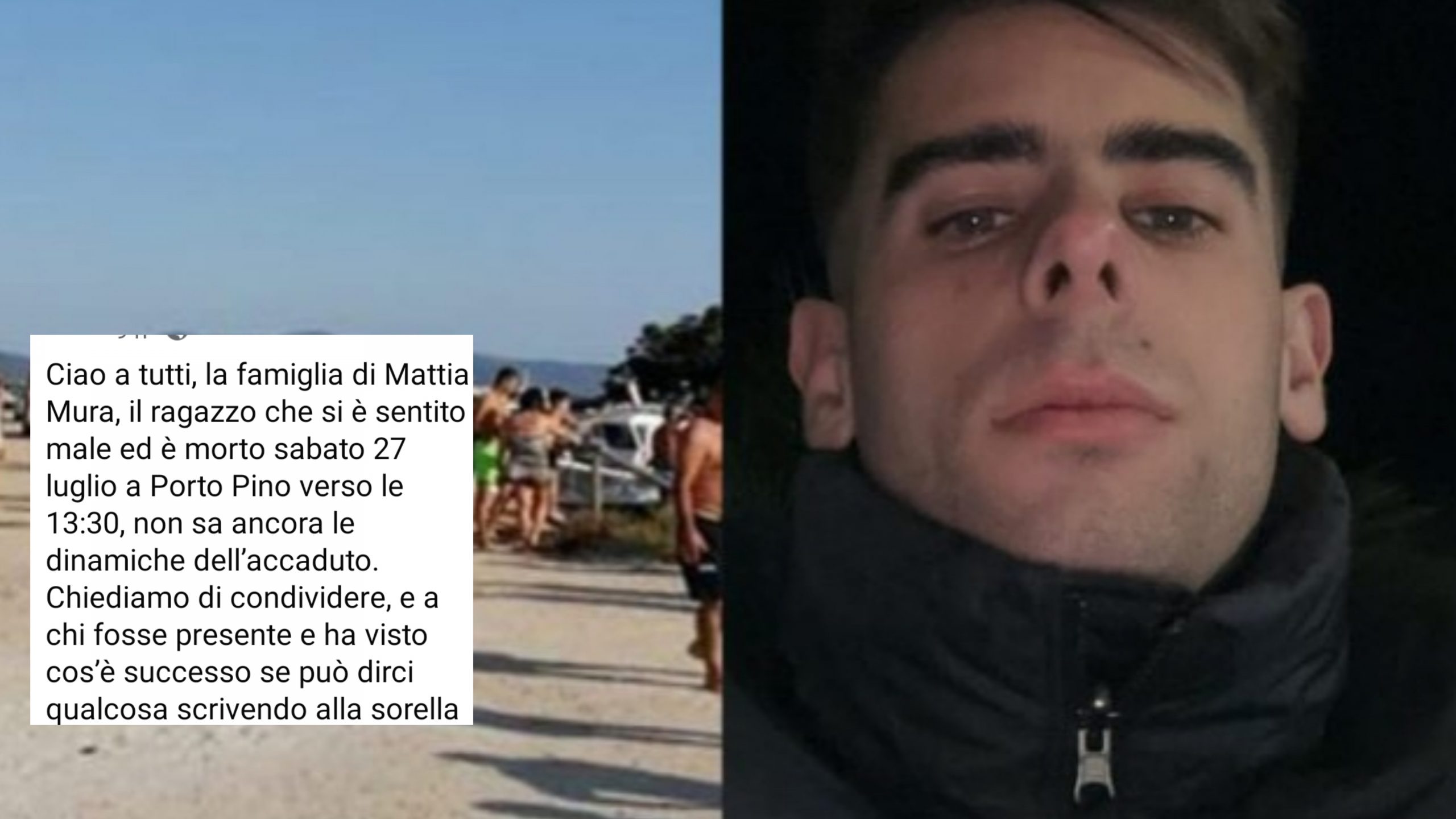 Porto Pino: cercasi informazioni su quanto accaduto a Mattia Mura, morto mentre faceva il bagno