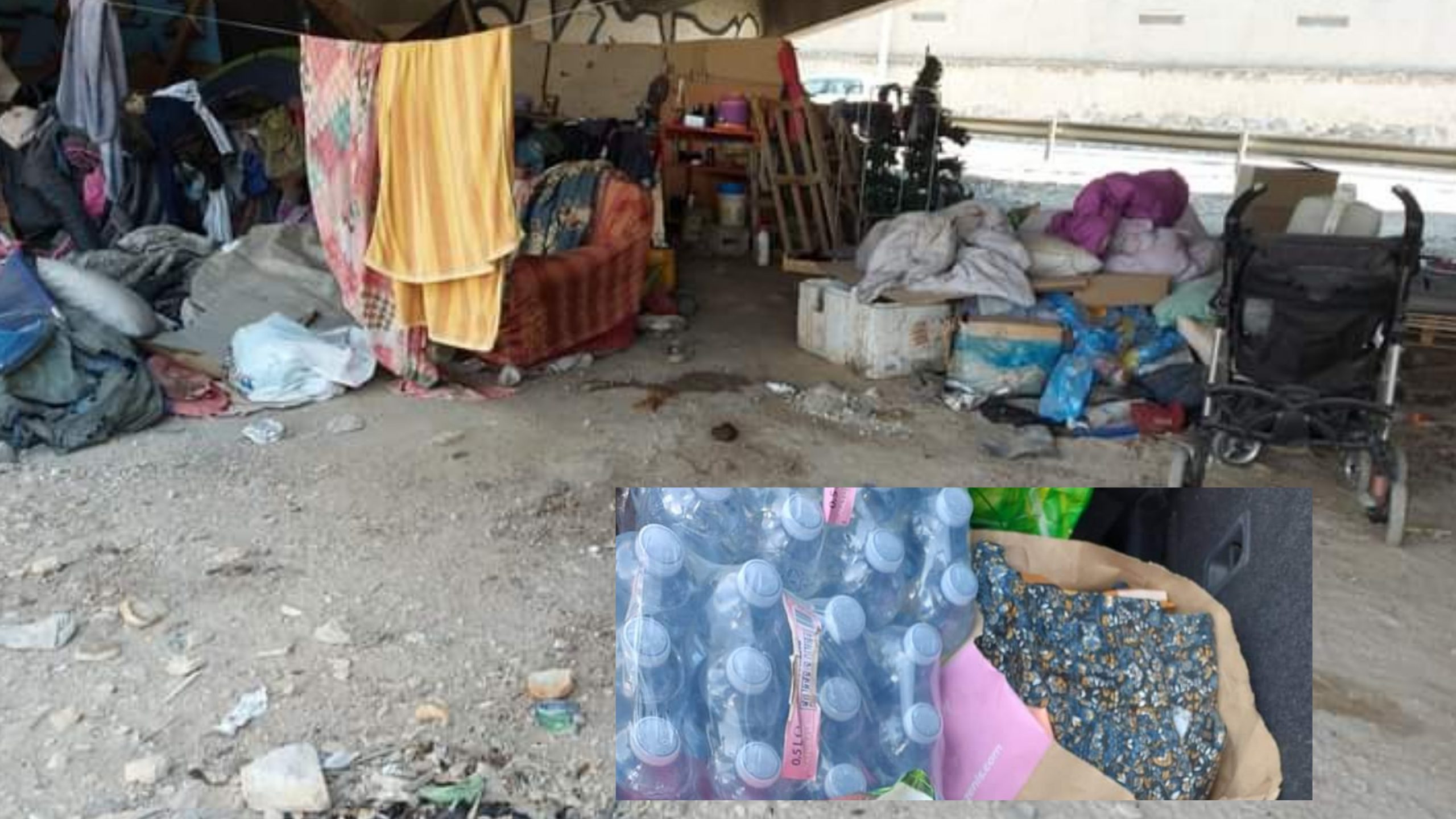 Alimenti e acqua per chi vive in strada o sotto un ponte