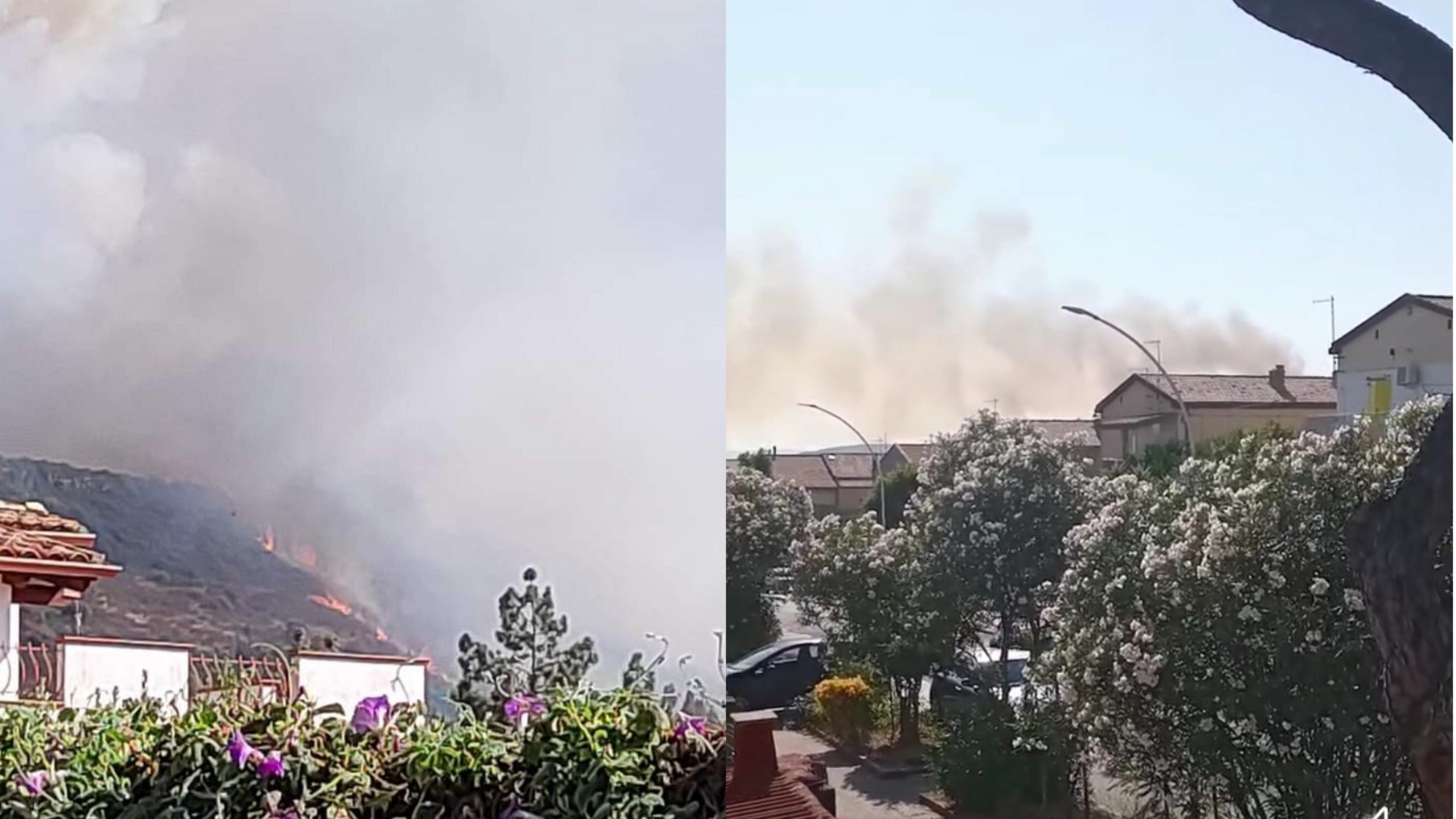 Carbonia, fiamme nel monte Sirai e sito archeologico evacuato: strade chiuse e pomeriggio di terrore