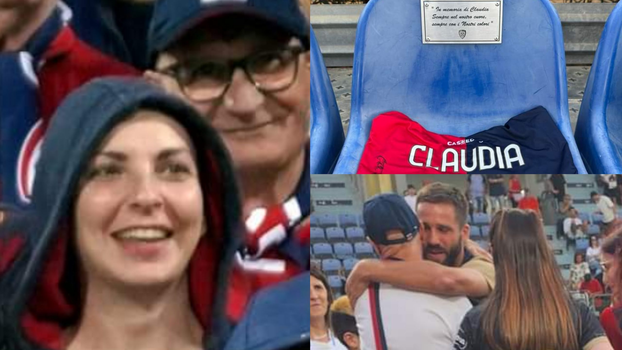 Il Cagliari Calcio non dimentica la sua tifosa Claudia: una targa su una seduta della curva