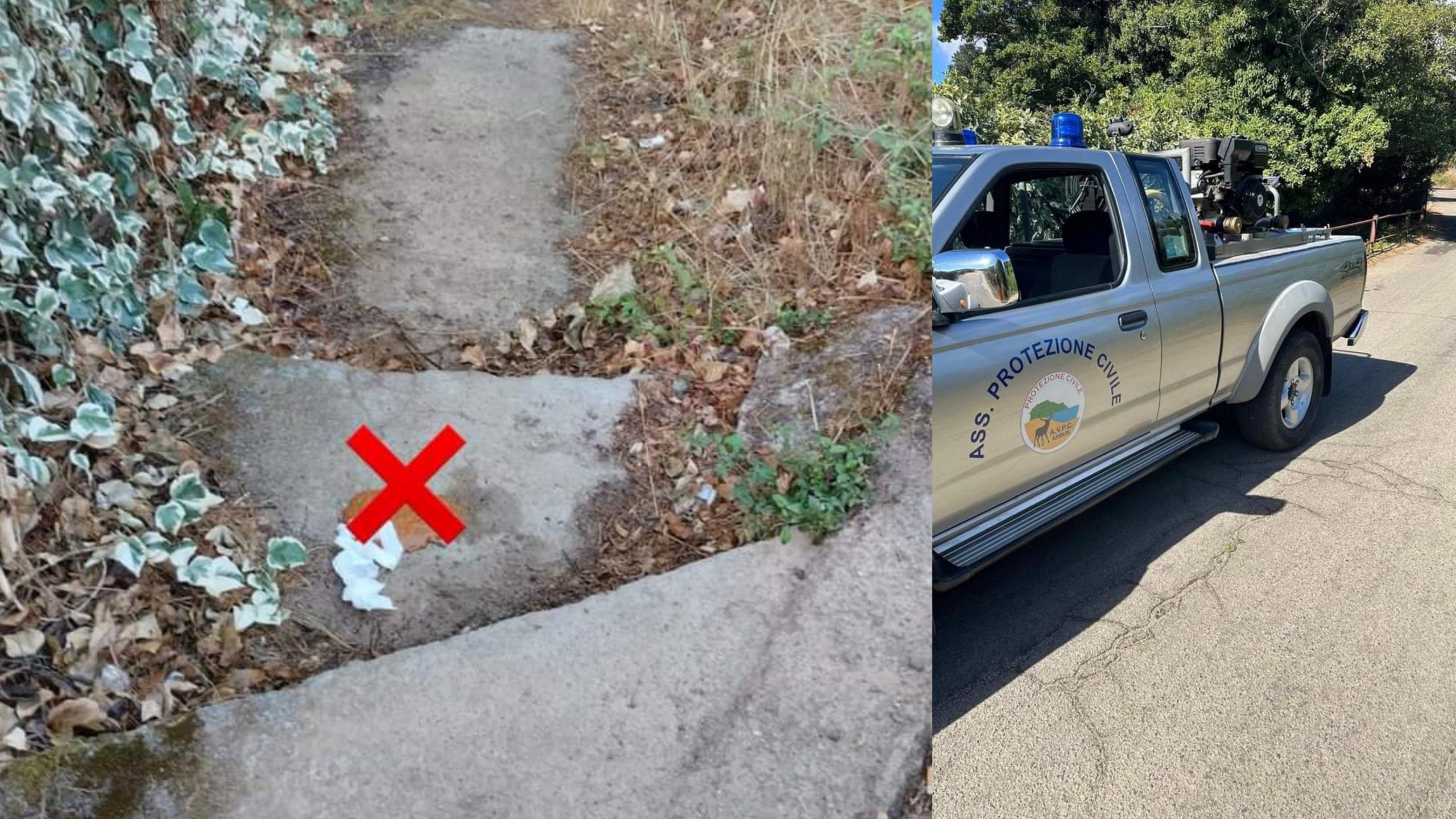 Arbus, deiezioni umane sui gradini che portano alla fontanella di Santu Domini