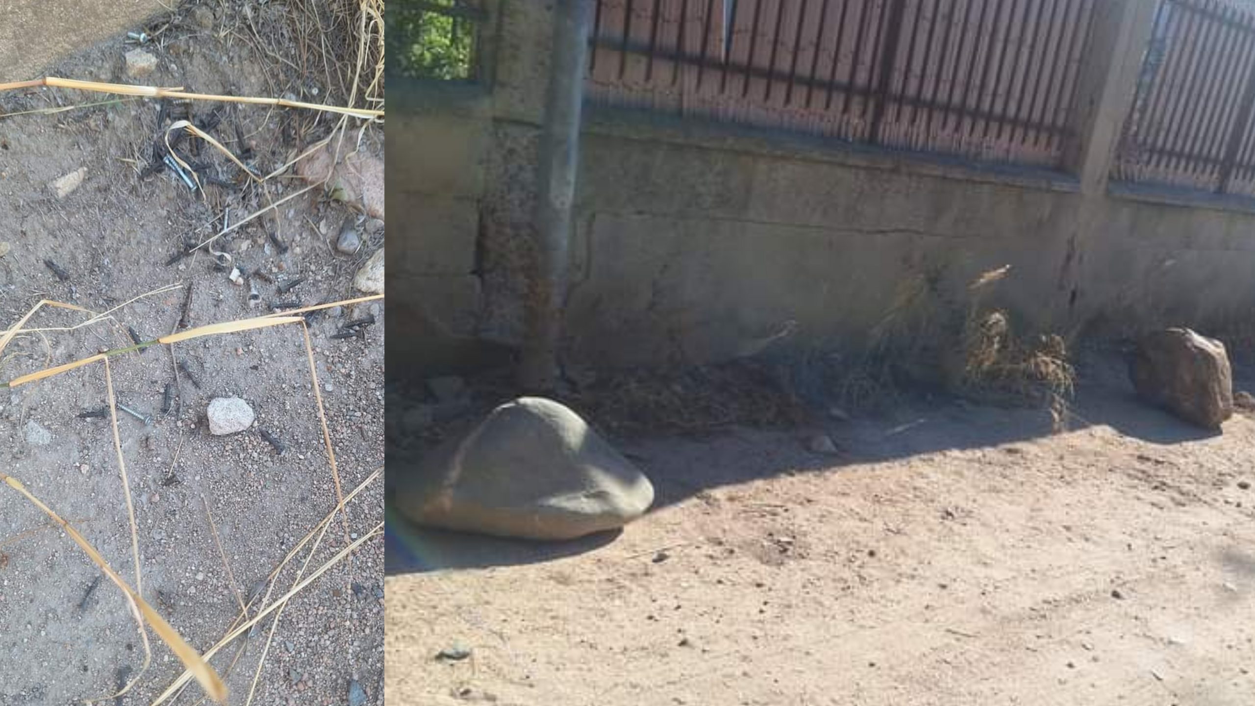 Quartu, a Capitana pietre e chiodi ai bordi della strada come dissuasori di sosta