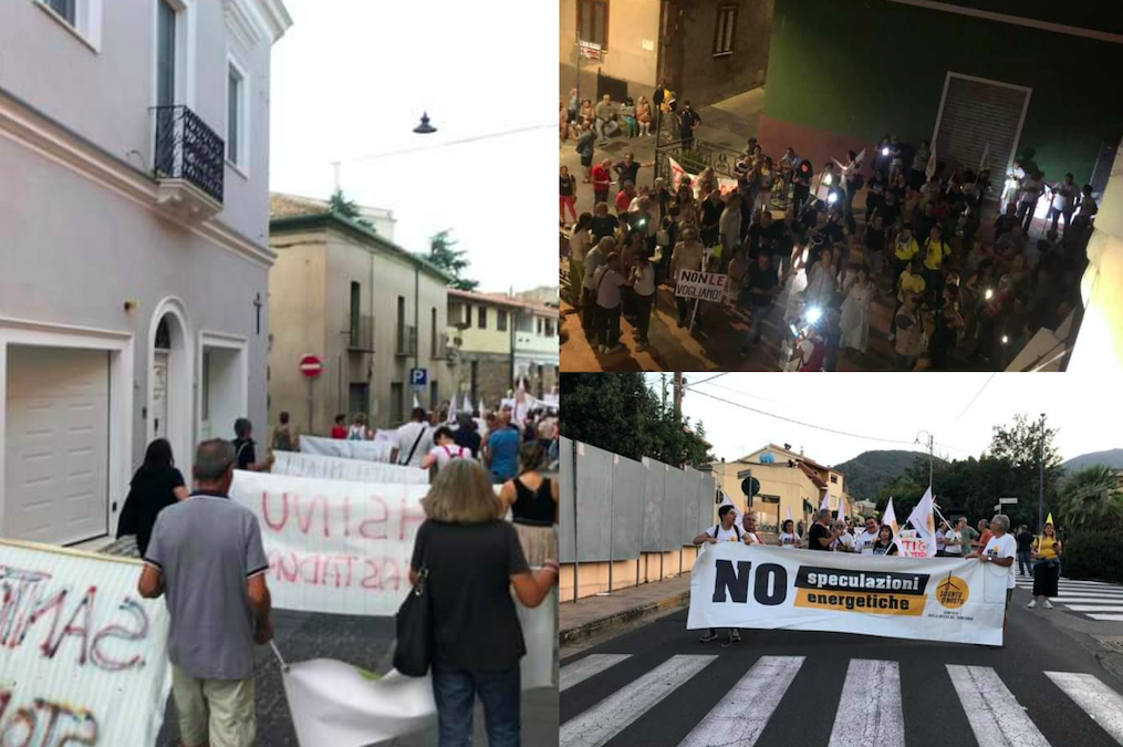 Da Villacidro a Cagliari la protesta contro la speculazione energetica prosegue