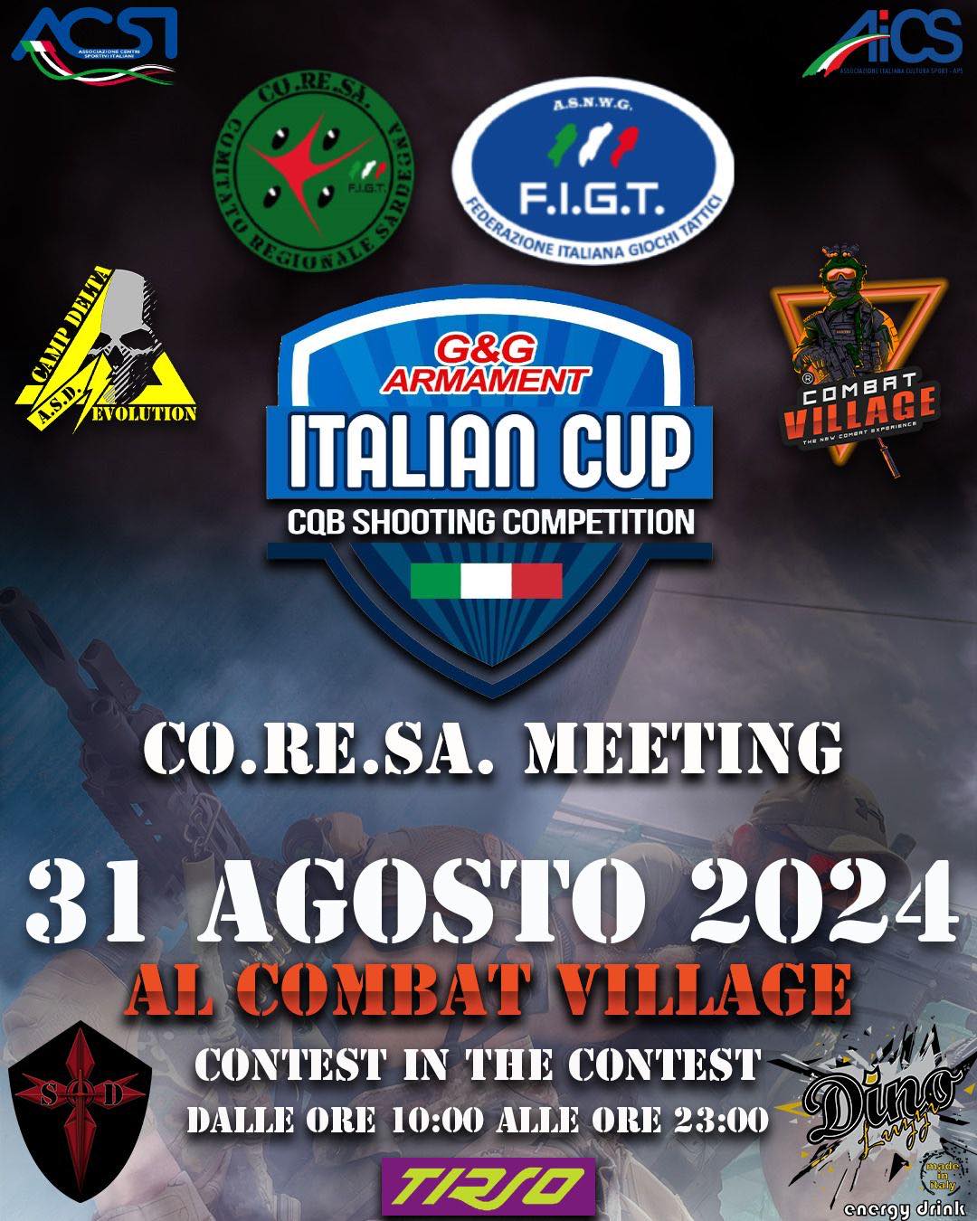 L’Airsoft di Camp Delta Evolution al Combat Village: grande spettacolo a Cagliari con le qualificazioni ai mondiali