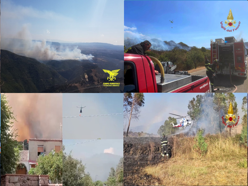 Inferno di fuoco in Sardegna, 13 incendi in poche ore: paura e danni a Orroli e Asuni