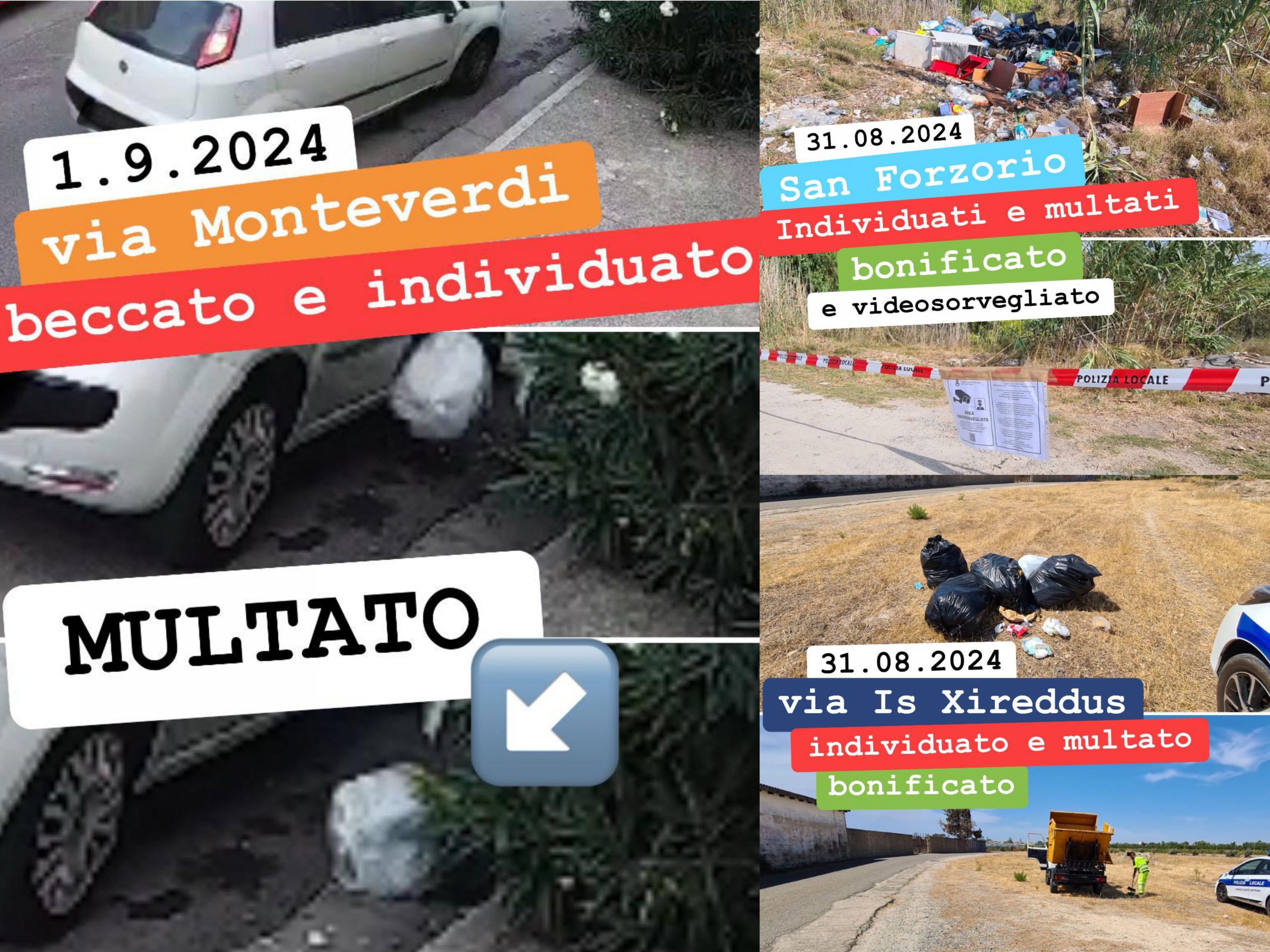 Quartu, nessuna pietà per gli incivili dei rifiuti: beccati e multati a tempo record