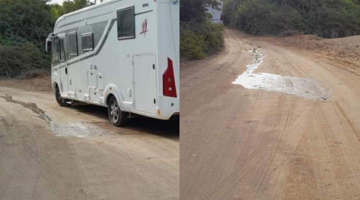Arbus, turisti cafoni scaricano acque reflue in mezzo alla strada