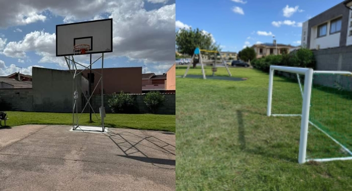Decimomannu, un canestro e una porta da calcio nelle piazze periferiche