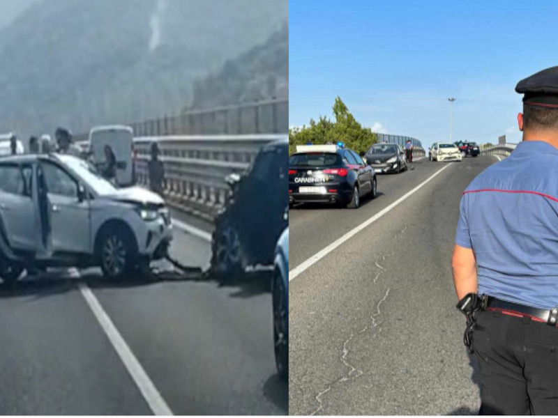 Quattro feriti in due incidenti sulla Nuova 125, auto distrutte e traffico in tilt