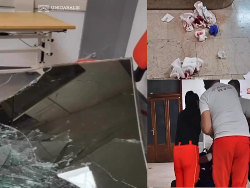 Cagliari, tragedia sfiorata all’Università: “Un operaio colpito in pieno da una vetrata crollata in Studi Umanistici” 