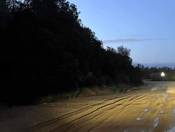 Castiadas, una frana lungo la provinciale 18