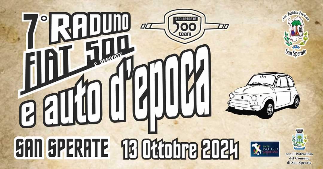 San Sperate, grande attesa per il 7° Raduno Fiat 500 e auto d’epoca