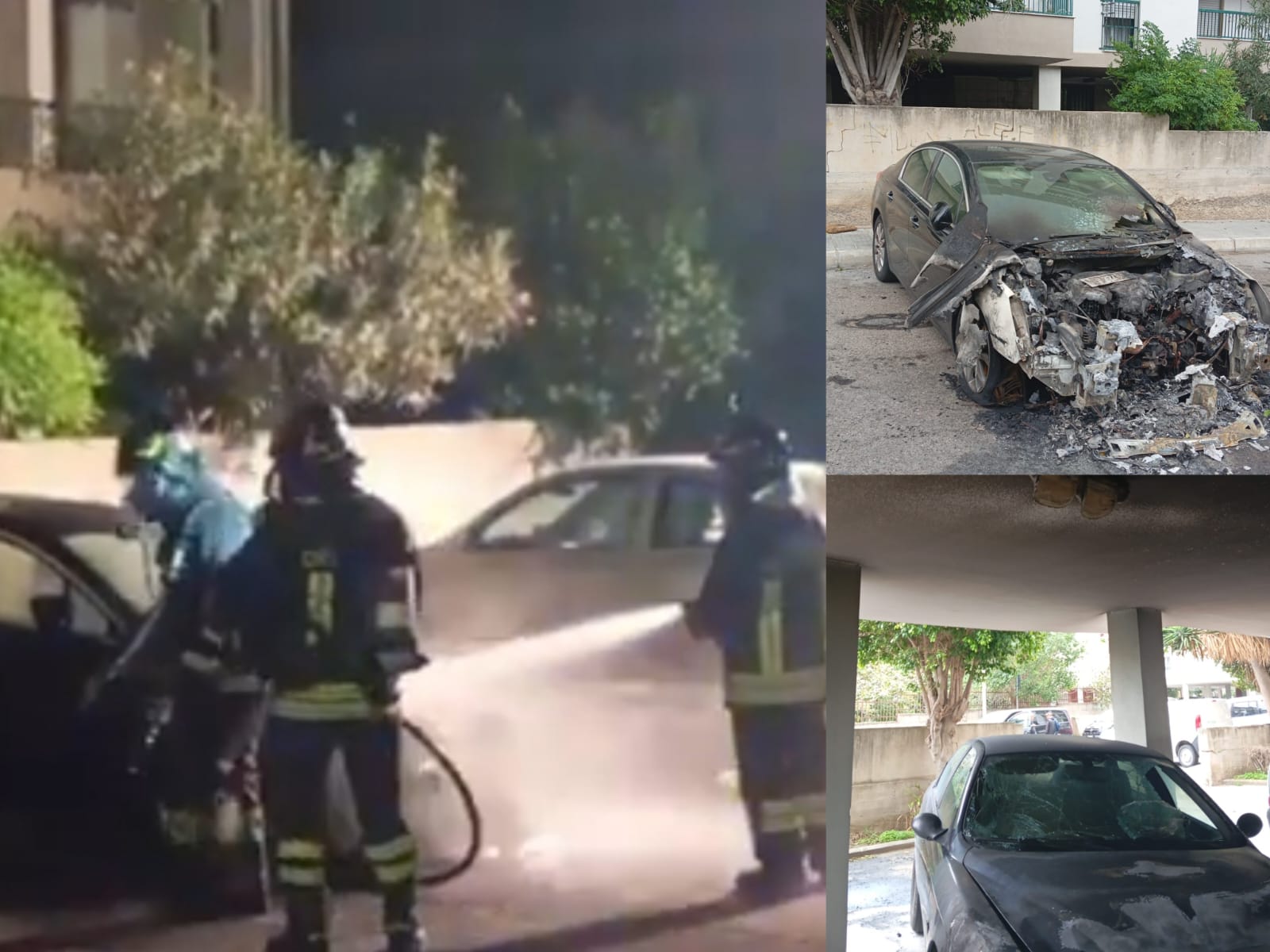 Cagliari, attentato incendiario a Mulinu Becciu: distrutte col fuoco le auto di due fratelli